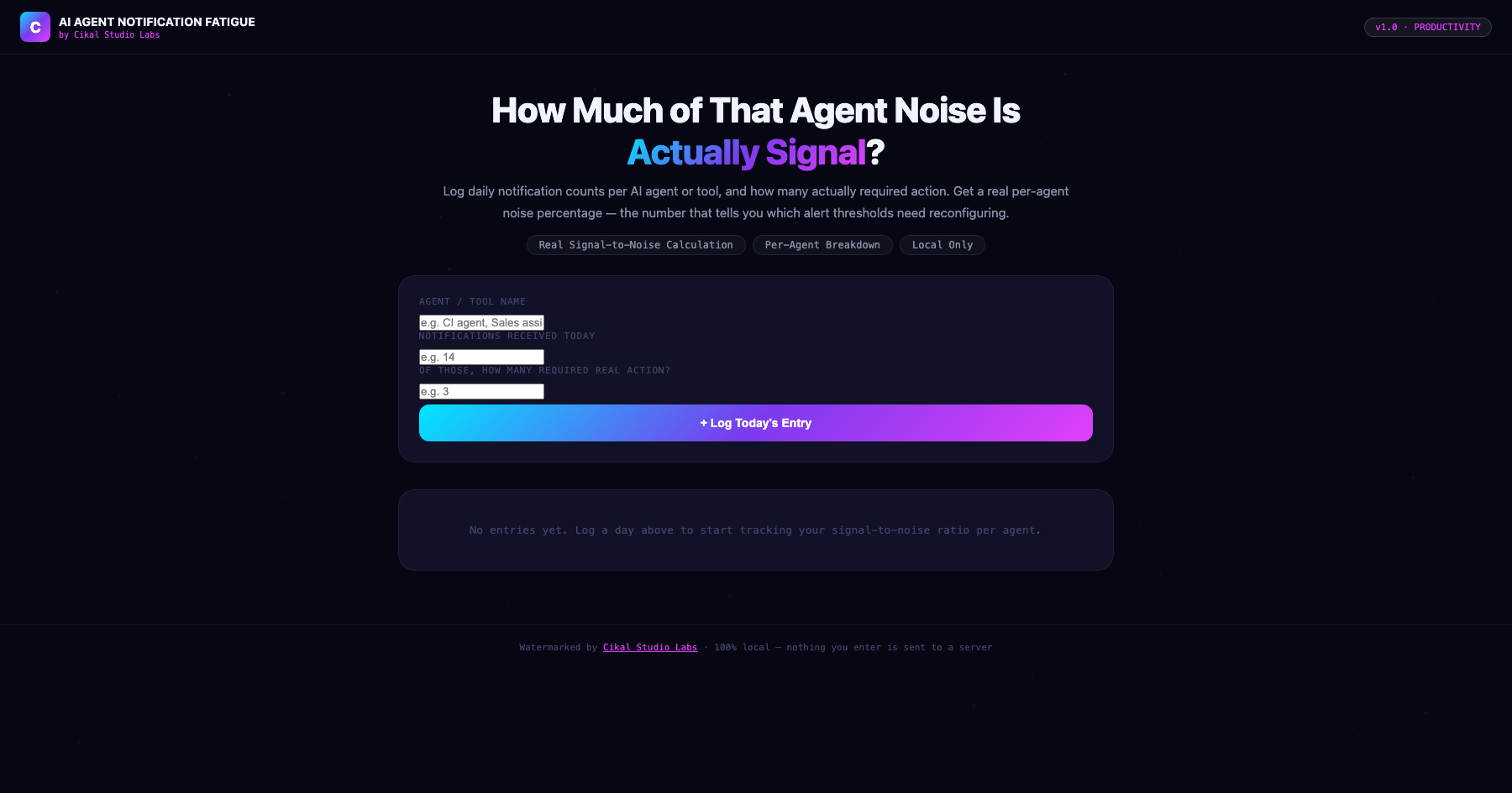 AI Agent Notification Fatigue Tracker screenshot