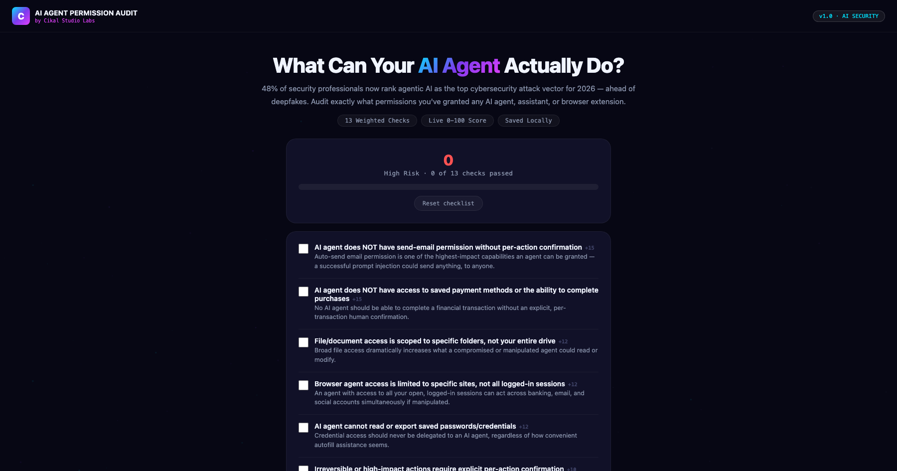 AI Agent Permission Scope Auditor screenshot