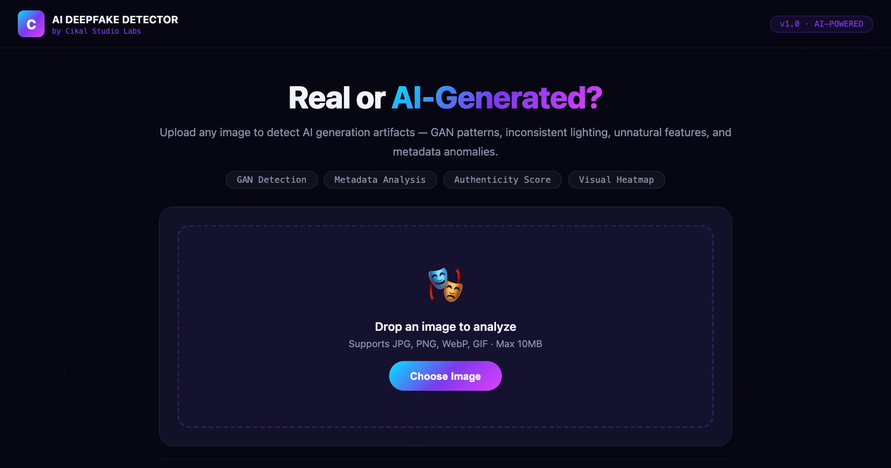 AI Deepfake Image Detector screenshot