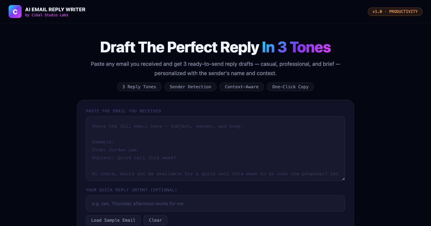 AI Email Reply Writer screenshot