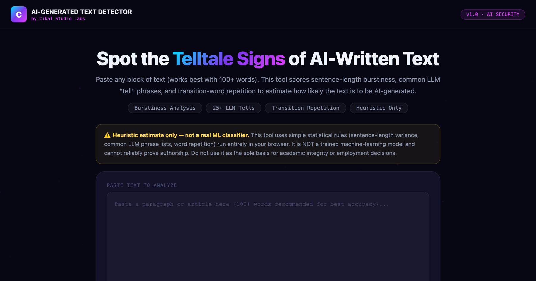 AI-Generated Text Detector screenshot