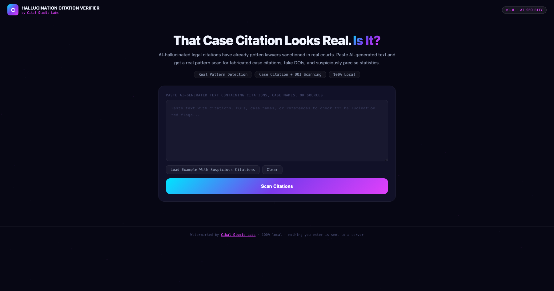 AI Hallucination Citation Verifier screenshot