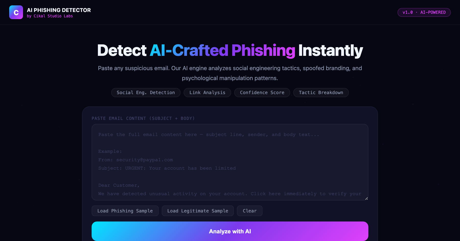 AI Phishing Email Detector screenshot