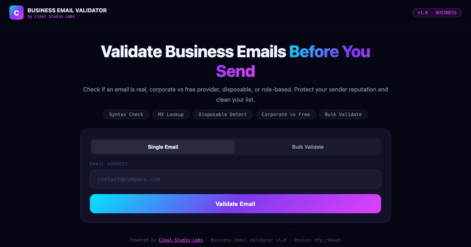 Business Email Validator Pro screenshot
