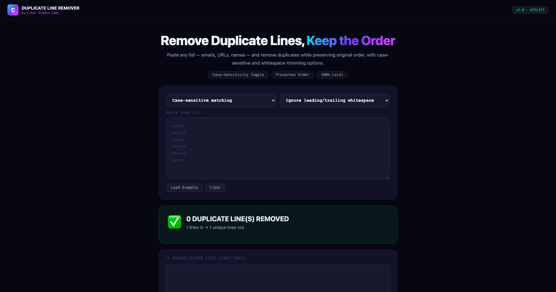 Duplicate Line Remover screenshot