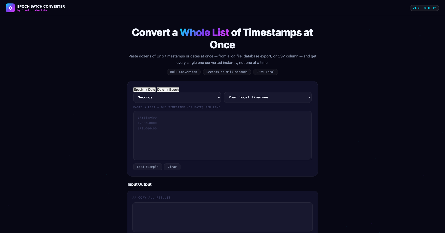 Epoch Batch Converter screenshot