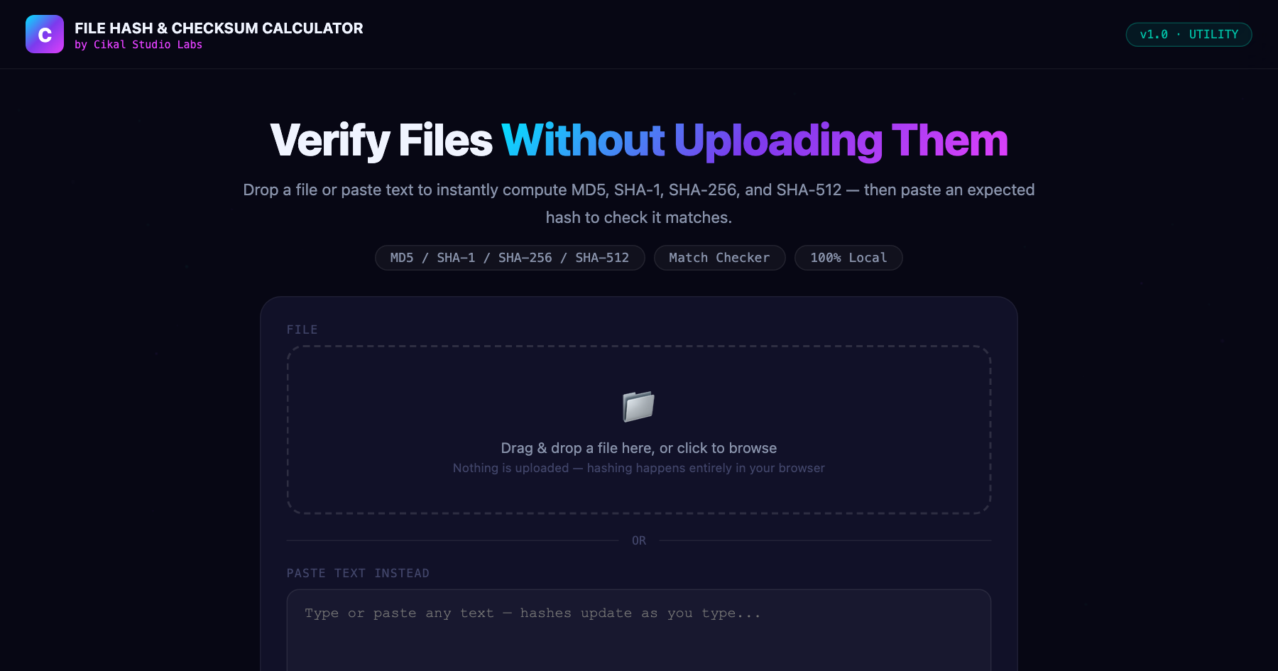 File Hash & Checksum Calculator screenshot