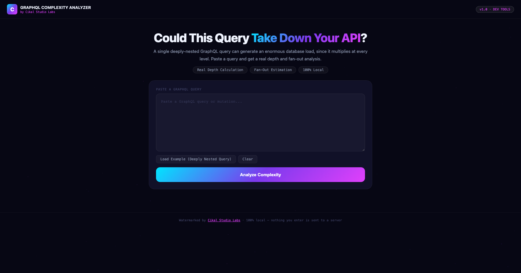 GraphQL Query Complexity Analyzer screenshot