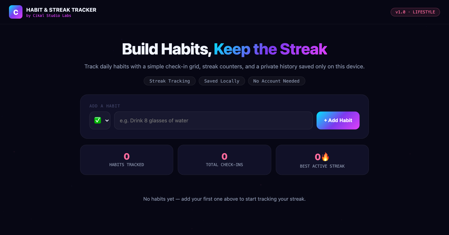 Habit & Streak Tracker screenshot