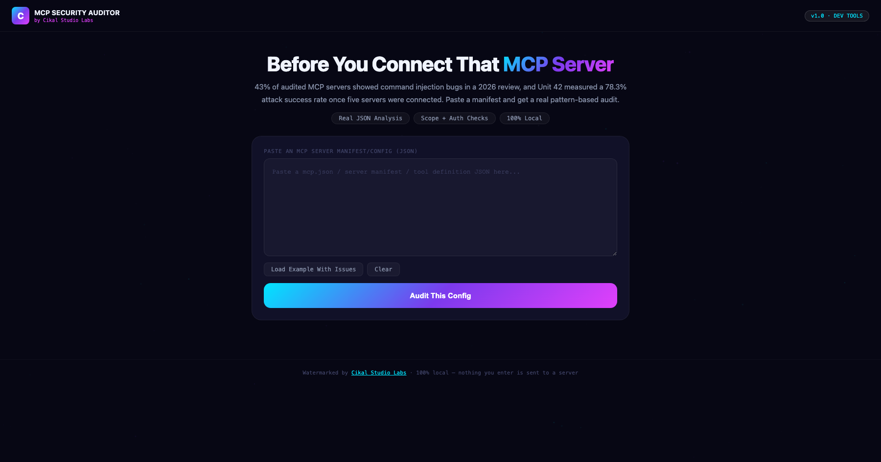 MCP Server Security Auditor screenshot