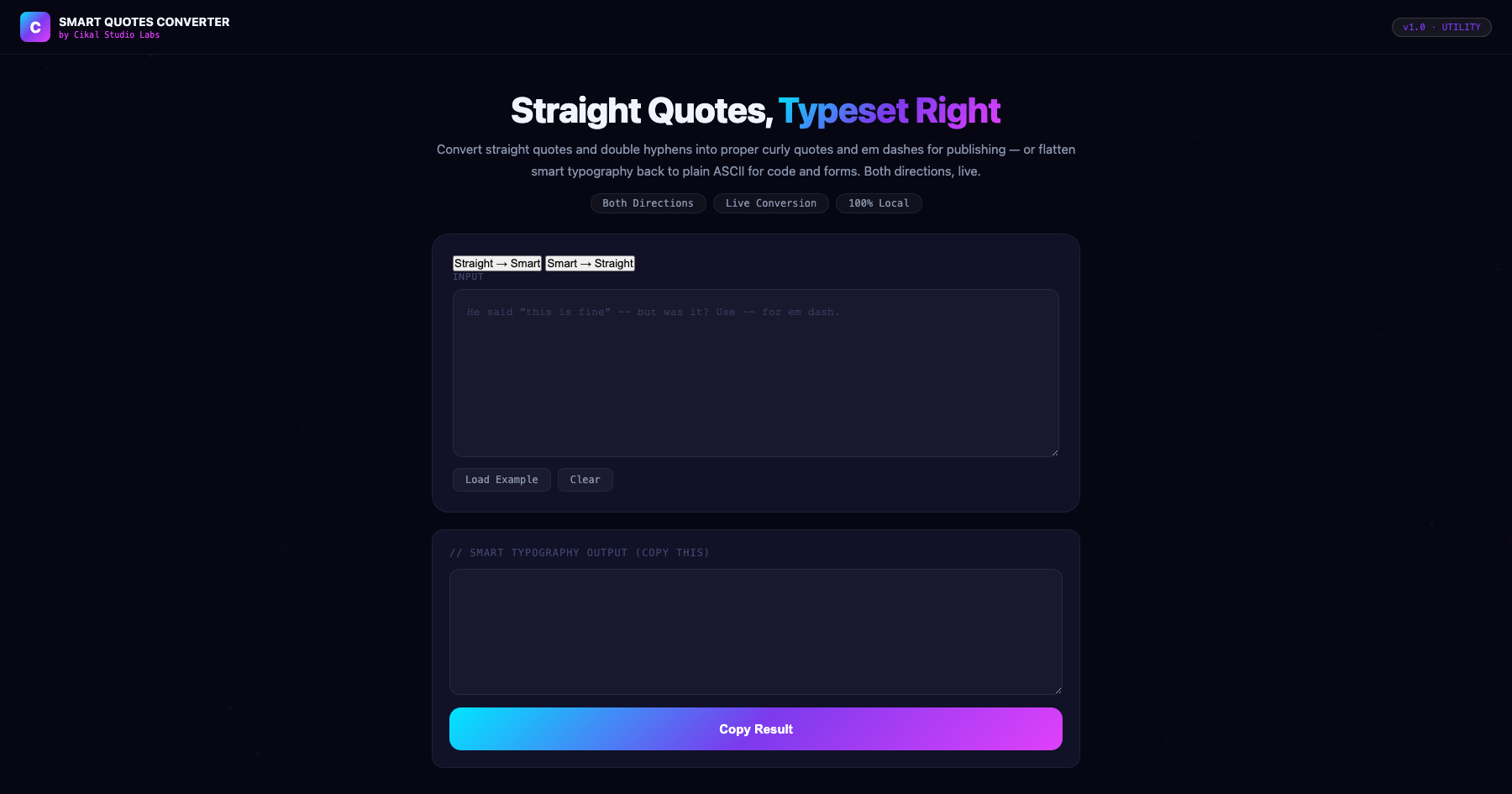 Smart Quotes & Dash Converter screenshot