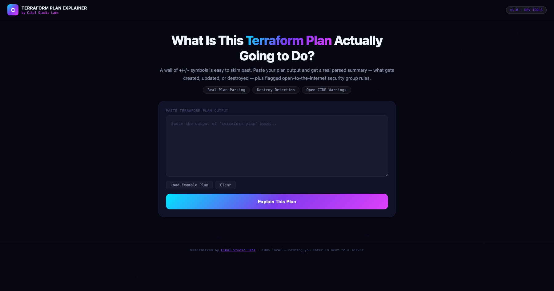 Terraform Plan Diff Explainer screenshot