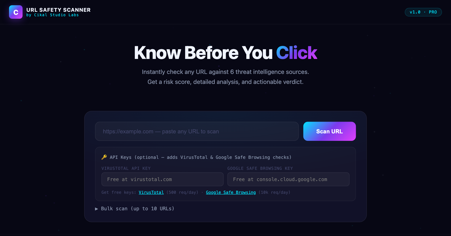 URL Safety Scanner screenshot