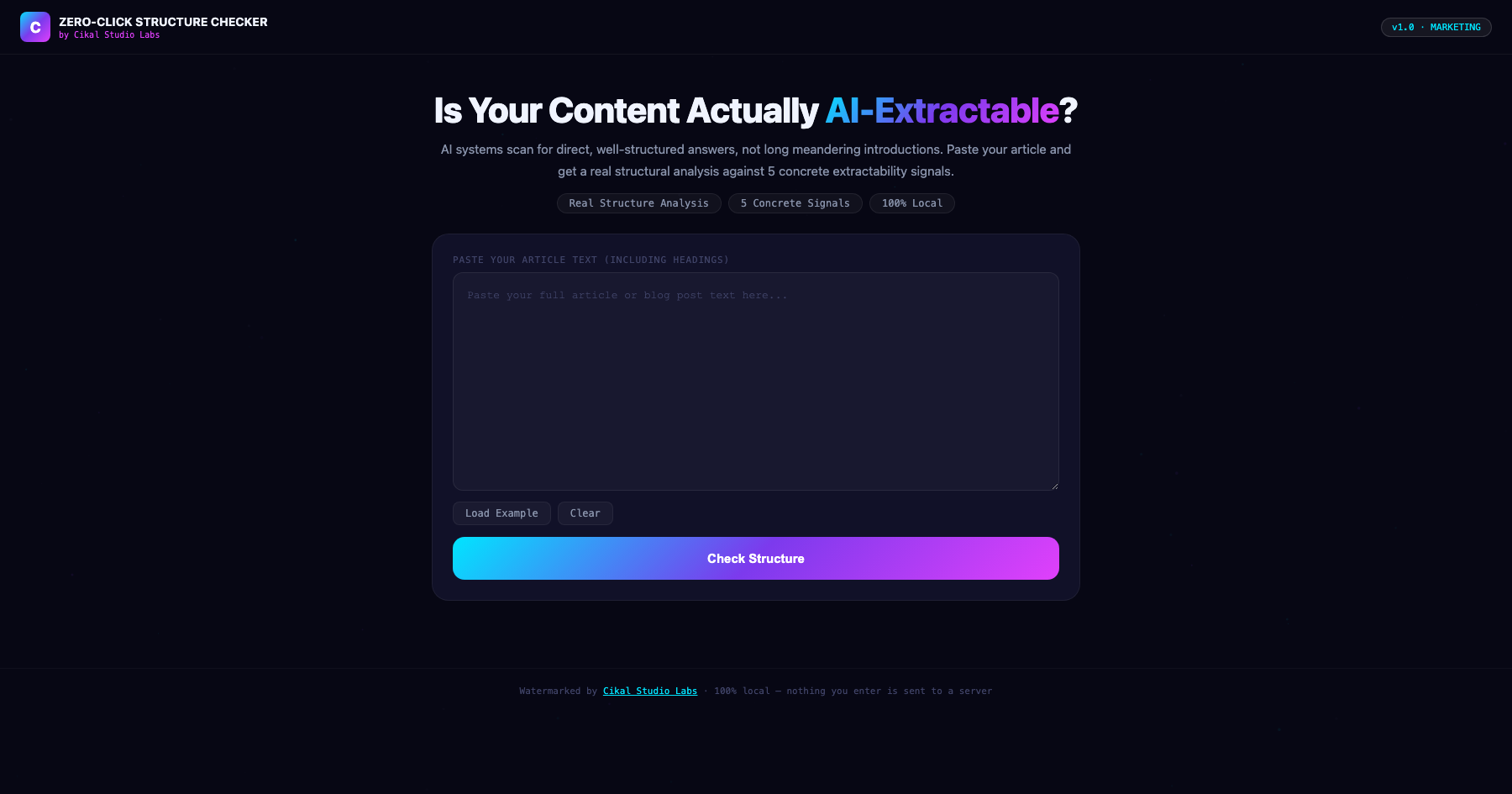 Zero-Click Content Structure Checker screenshot